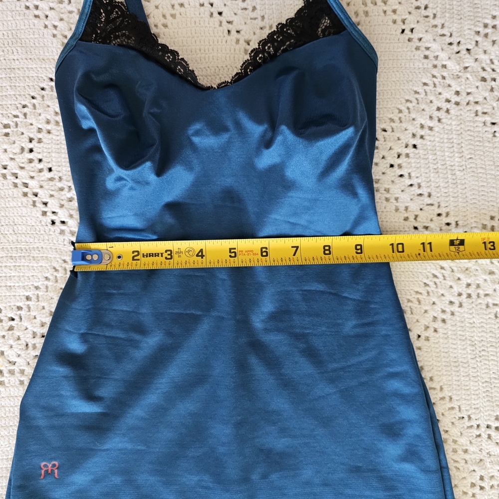Ruby Ribbon Size 32 Teal Blue Lace Trim Camisole Tank Shaping Cami - Picture 9 of 13